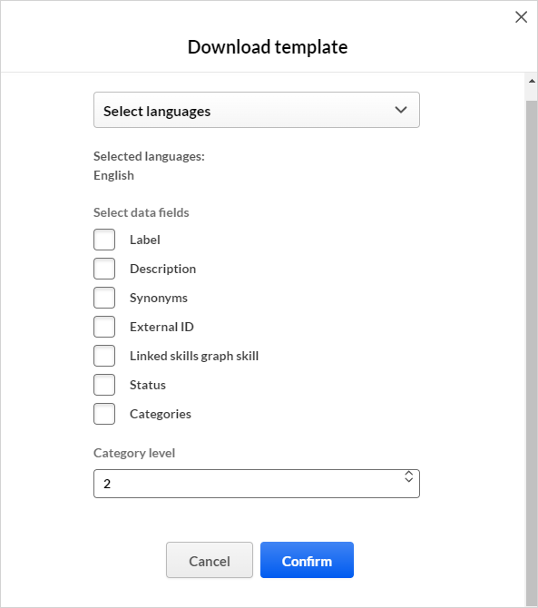 Download template popup