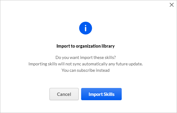 Import to organization library