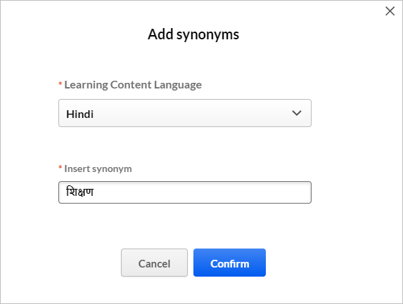 Add language and synonym